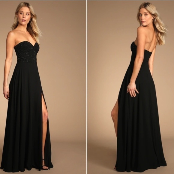 LULUS Prom Wedding Formal Bustier Modern Chic Sexy Classic Elegant Maxi Dress - Picture 4 of 4